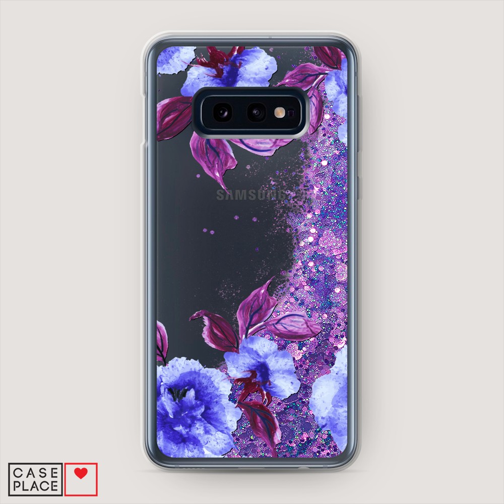 

Жидкий чехол с блестками "Цветочная фантазия 5" на Samsung Galaxy S10E