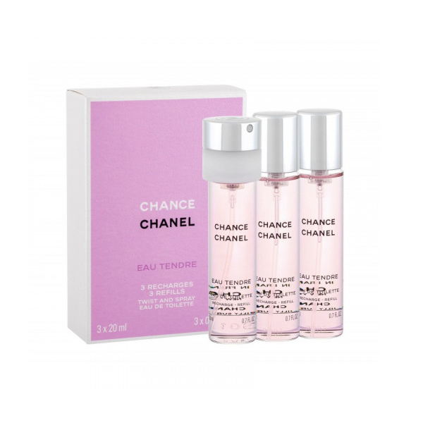 Вода туалетная Chanel Chance Eau Tendre Twist And Spray женская, 3 запасных блока по 20 мл масло парфюмерное роллер neo chance fresh 6 мл