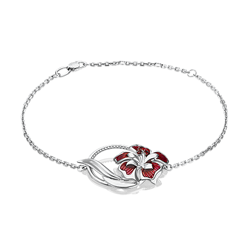 Браслет из серебра с гранатом/эмалью р. 17 PLATINA jewelry 05-0690-00-204-0200-69_p