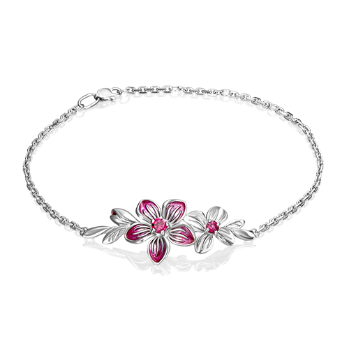 Браслет из серебра с гранатом/эмалью р. 17 PLATINA jewelry 05-0692-00-204-0200-69_p