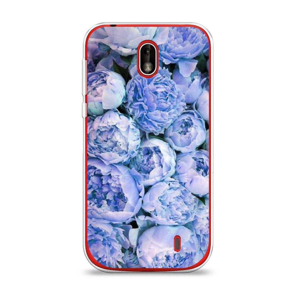 

Чехол Awog на Nokia 1 / Нокиа 1 "Пионы голубые", Голубой, 121250-8