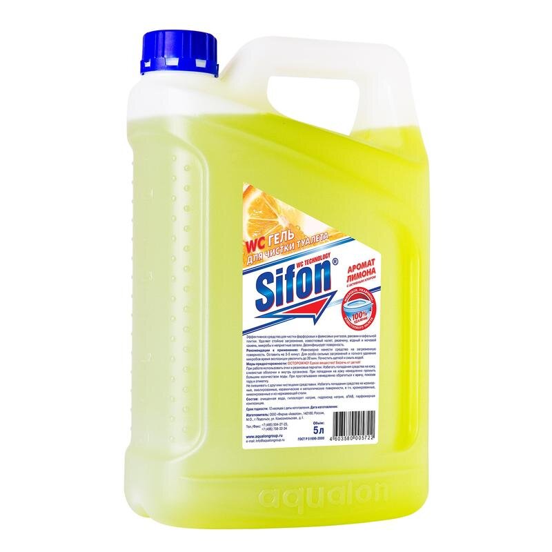 Средство для сантехники Sifon WC гель Аромат лимона 5 л , 1455340