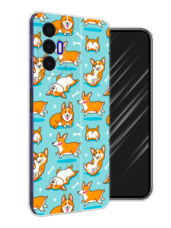 

Чехол Awog на Tecno Pova 3 "Веселые корги", Разноцветный, 301550-2
