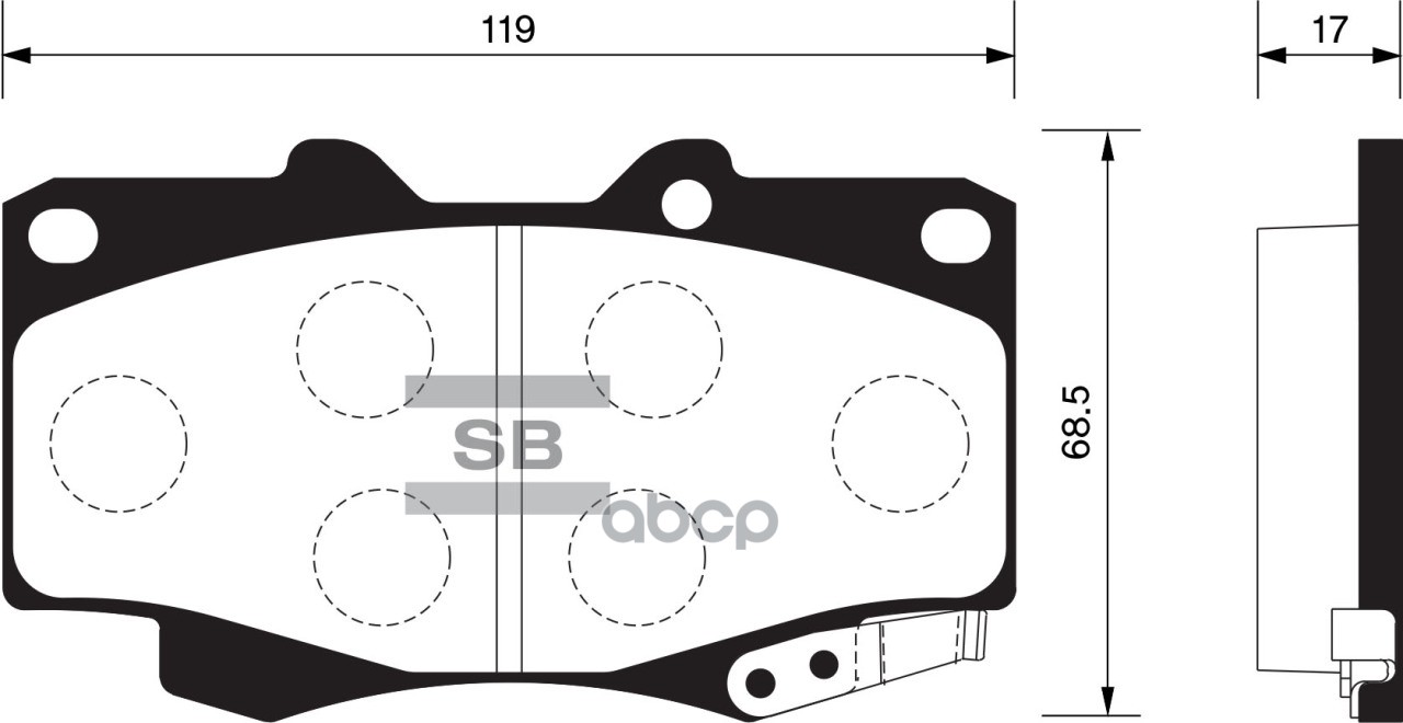 

Колодки дисковые передние \ Toyota Hilux 2.5D 01> HI-Q SP1375, SP1375