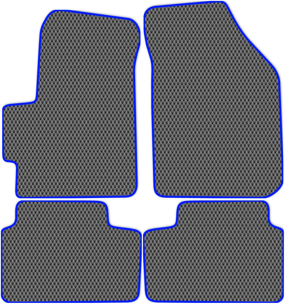 

Коврики ЭВА в салон для Chevrolet Spark 2 (M200) 2005 - 2010, 4 шт. серый, синий кант, 1609-S4N-H