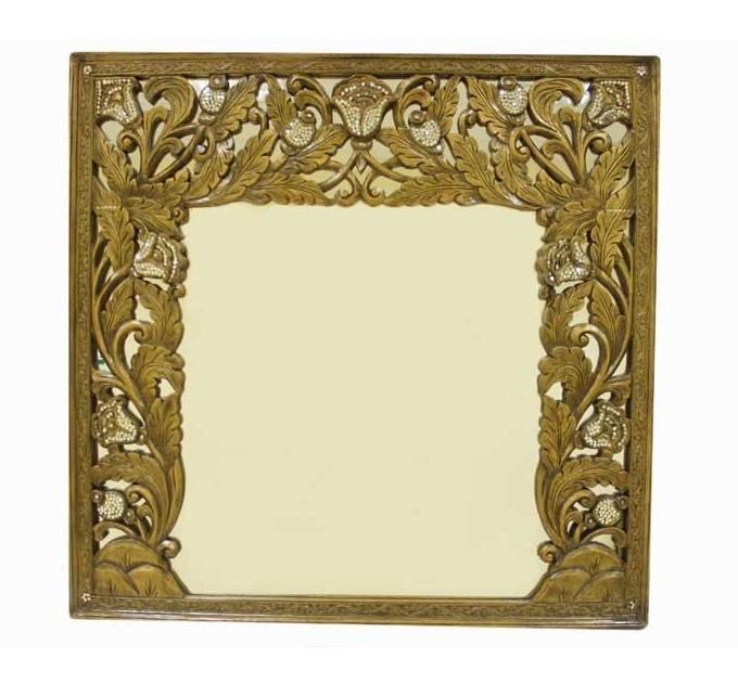 фото Зеркало в раме "лилии", восточная лавка, коричневый 536334