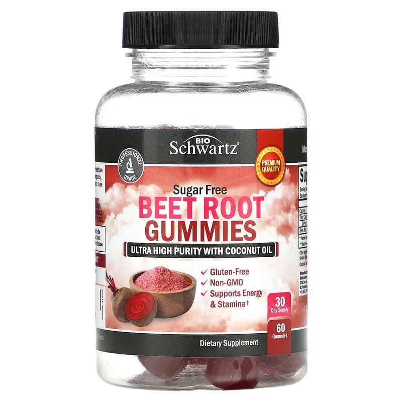 Витаминный комплекс BioShwartz Beet Root Gummies, Sugar Free, 60 жевательных конфет