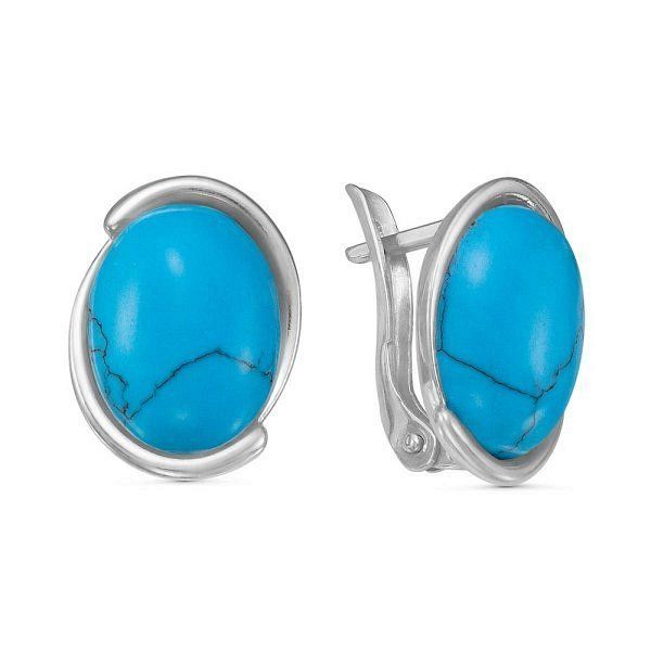 

Серьги из серебра TEO MAORI 833310312ДБ, бирюза искусственная, 833310312ДБ
