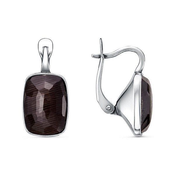 

Серьги из серебра TEO MAORI 833612870-16, кошачий глаз искусственный, 833612870-16