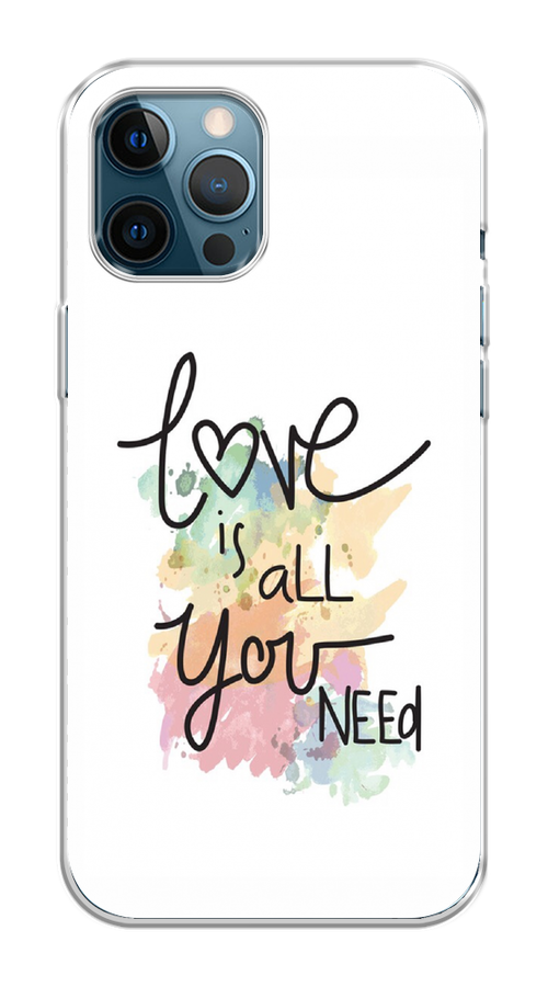 

Чехол на Apple iPhone 12 Pro Max "Love is all you need", Белый;черный;зеленый, 12750-1