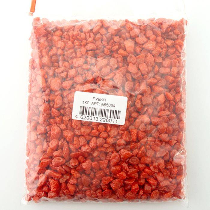 Грунт для аквариума Jack&King природный рубин красный 1 кг