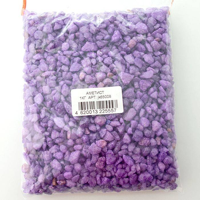 Грунт для аквариума Jack&King природный Аметист фиолетовый 1 кг