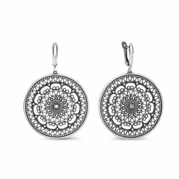 

Серьги подвески из серебра TEO MAORI 83388230-7, шпинель нано, 83388230-7