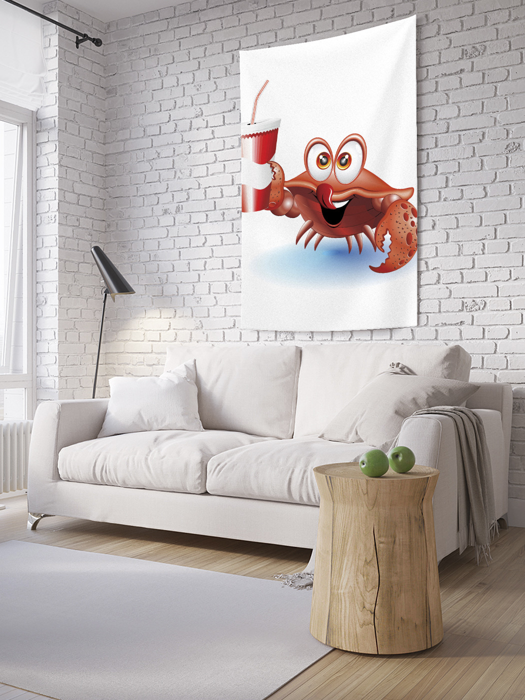 

Вертикальное фотопанно на стену JoyArty Краб с напитком 100x150 см, Краб с напитком