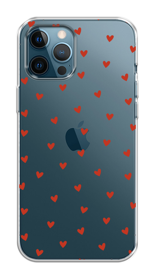 

Чехол на Apple iPhone 12 Pro Max "Red hearts", Красный;прозрачный, 12750-1