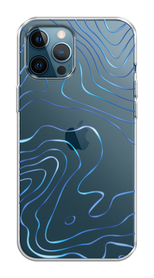 

Чехол на Apple iPhone 12 Pro Max "Blue lines", Прозрачный;синий, 12750-1