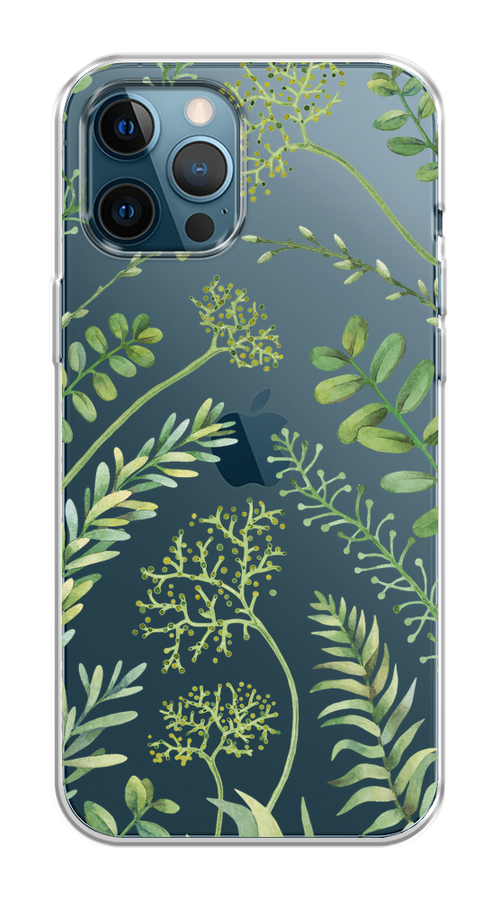 

Чехол на Apple iPhone 12 Pro Max "Green Leaves", Зеленый;прозрачный, 12750-1