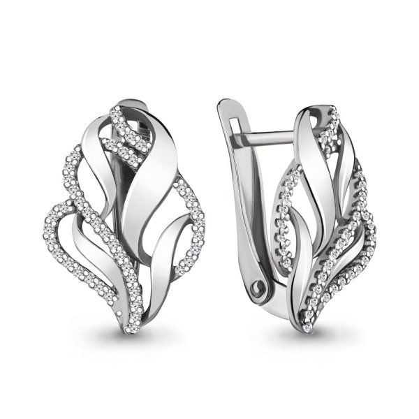 

Серьги из серебра TEO MAORI 842710А.5, фианит, 842710А.5