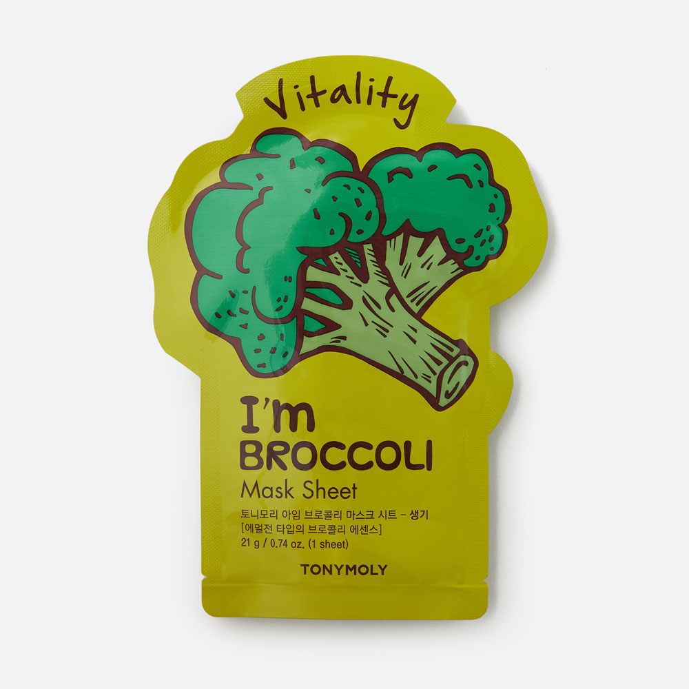 

Маска для лица TONY MOLY I'm Broccoli Mask Sheet Vitality тканевая, питательная 21 г