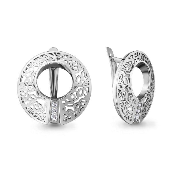 

Серьги из серебра TEO MAORI 845935А.5, фианит, 845935А.5
