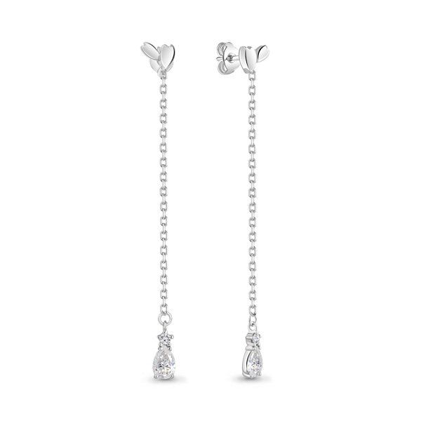 

Серьги подвески из серебра TEO MAORI 848947А.5, фианит, 848947А.5
