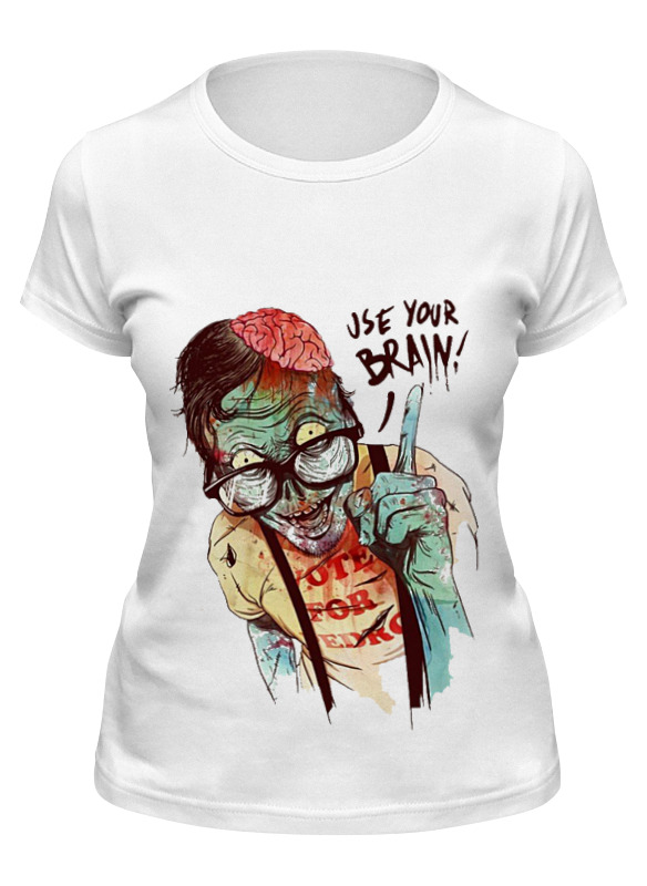 

Футболка женская Printio Clever zombie белая L, Clever zombie