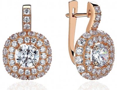 

Серьги из красного золота с фианитом Эстет 01С1113808, 01С1113808