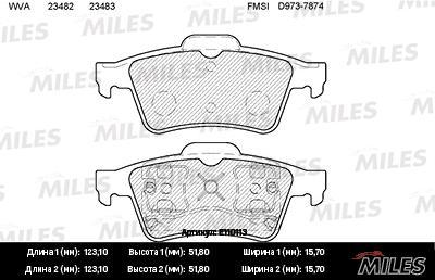 

Комплект тормозных колодок MILES e110113
