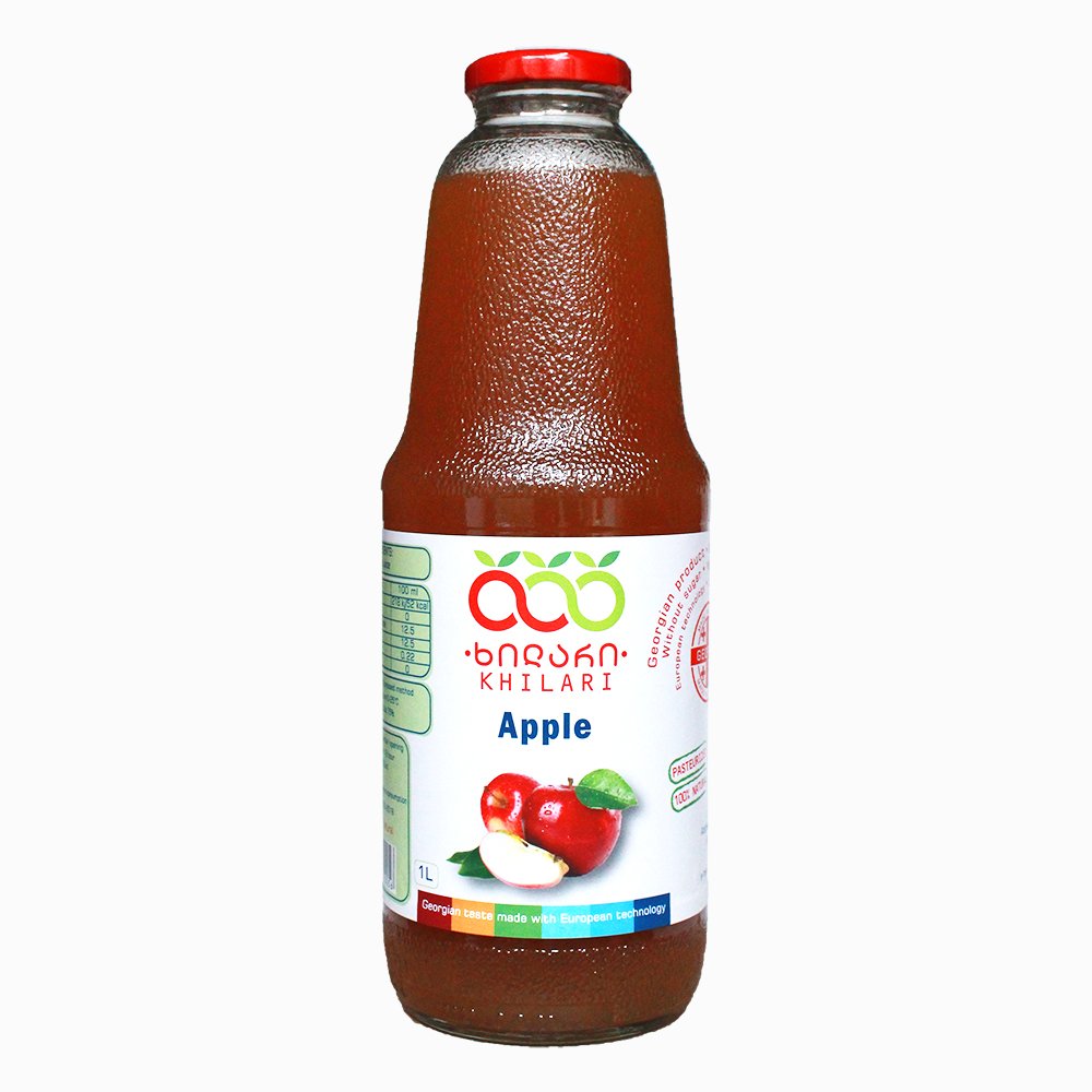 Сок яблочный Khilari натуральный сок, прямой отжим, 1 л