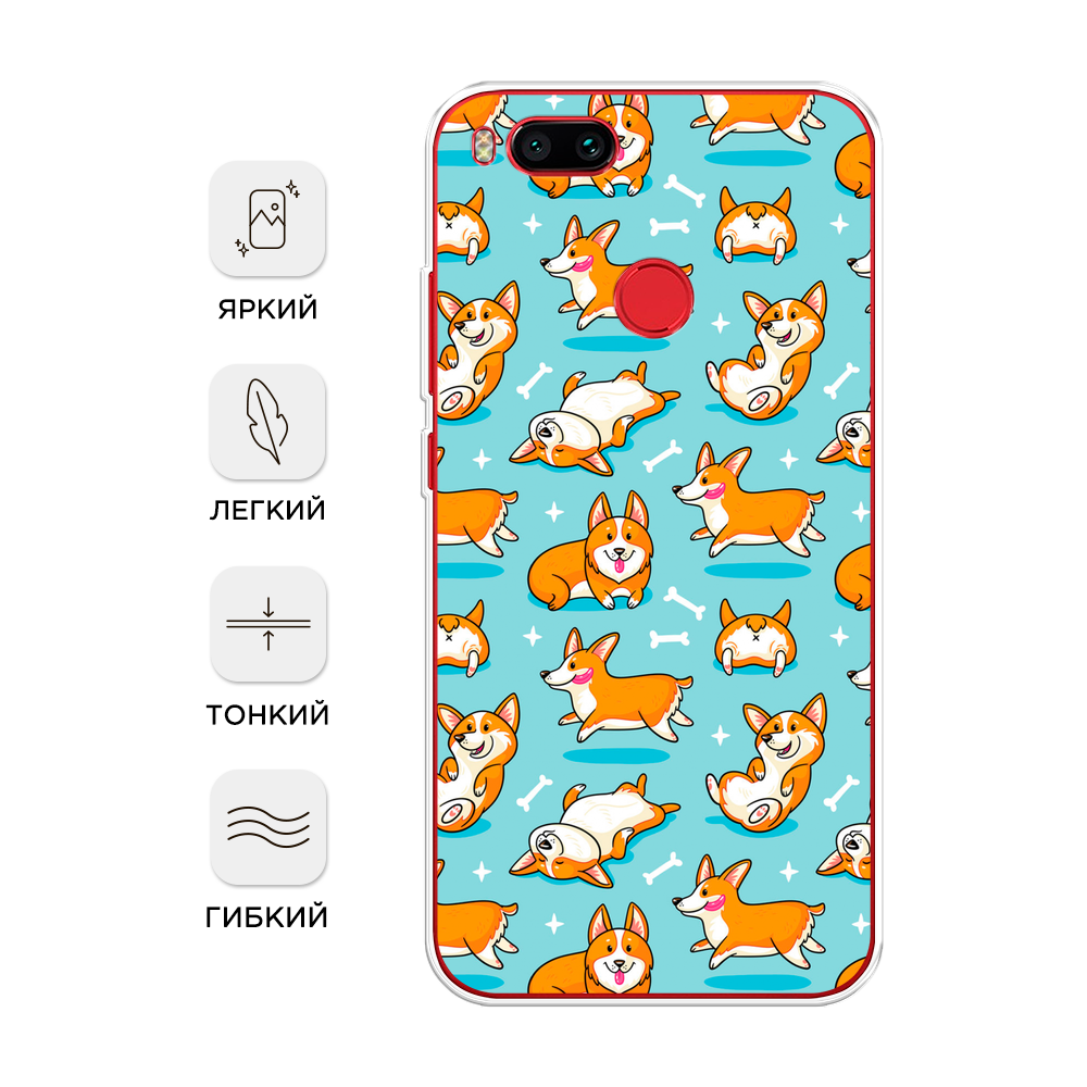 

Чехол Awog на Xiaomi Mi 5X "Веселые корги", Разноцветный, 32350-2