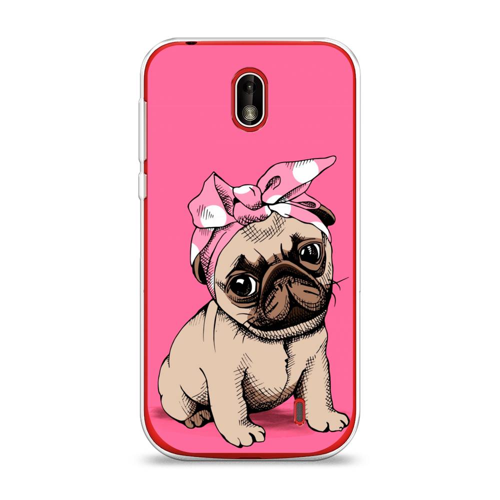 

Чехол Awog на Nokia 1 / Нокиа 1 "Dog Pin-Up", Розовый;бежевый, 121250-2