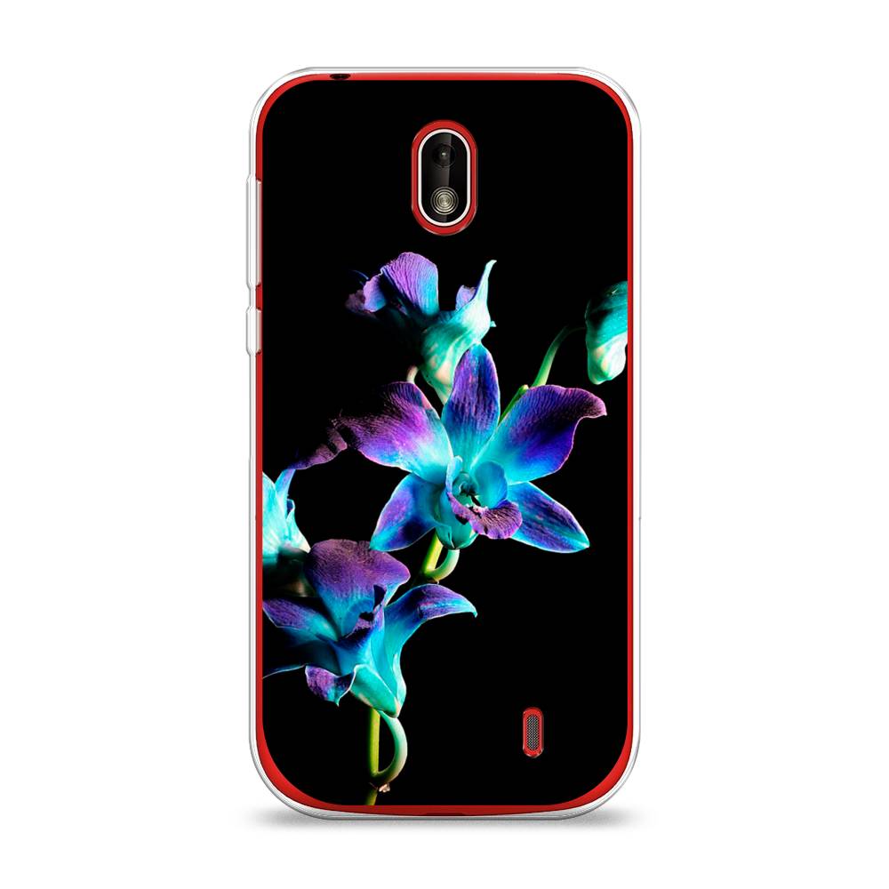 фото Чехол awog "синий цветок на черном" для nokia 1