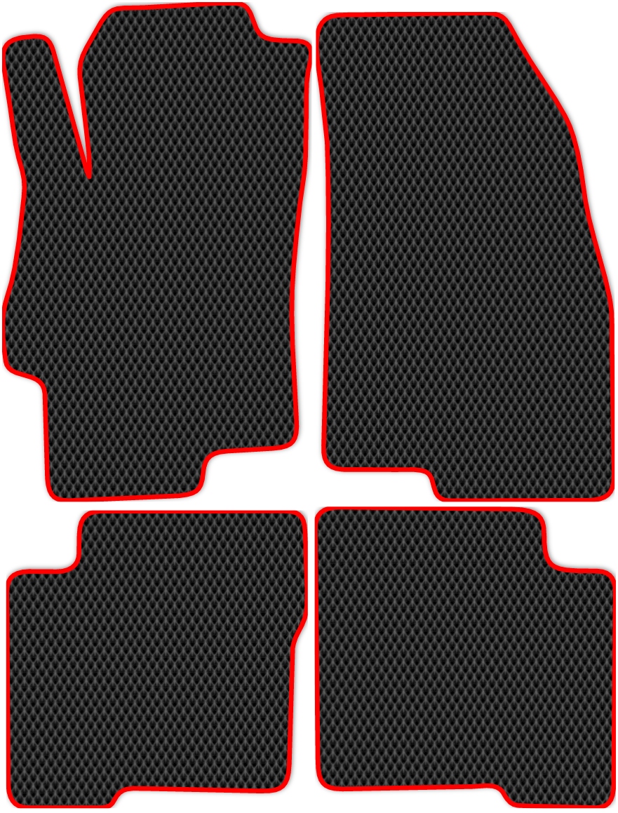 

Коврики ЭВА в салон для Fiat Linea 2007 - 2012, 4 шт. черный, красный кант, 2007-S4NL-H