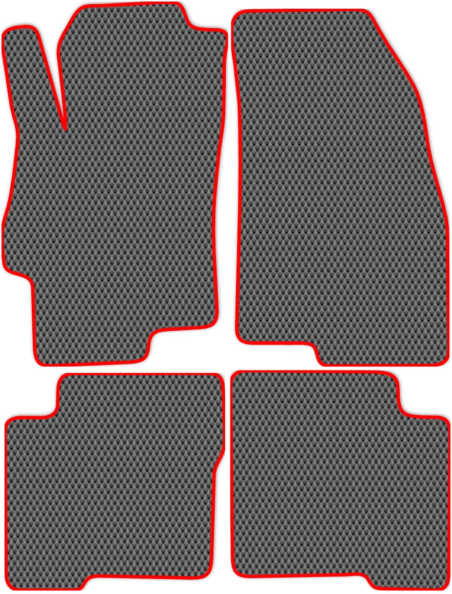

Коврики ЭВА в салон для Fiat Linea 2007 - 2012, 4 шт. серый, красный кант, 2007-S4NL-H