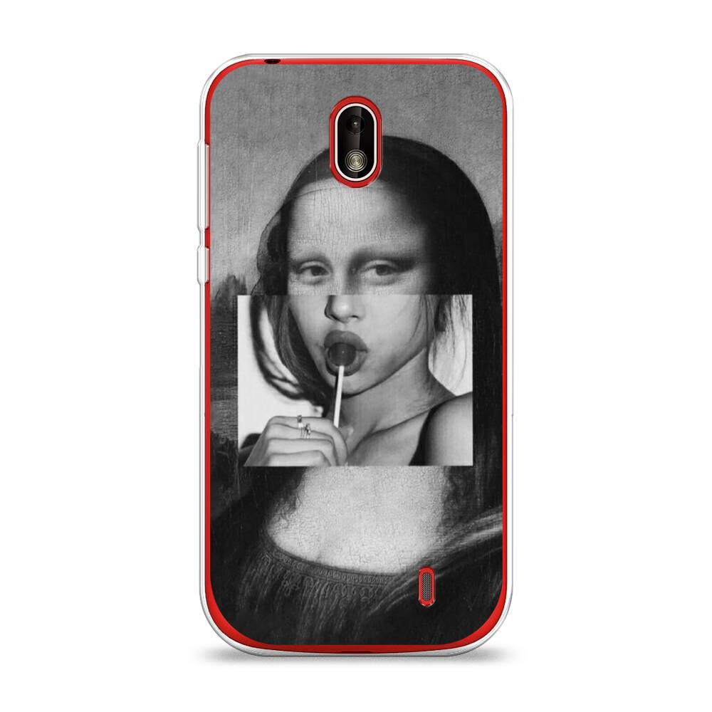 

Чехол Awog на Nokia 1 / Нокиа 1 "Mona Lisa sucking lollipop", Серый, 121250-9