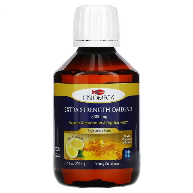Купить Oslomega Extra Strength Omega 3 Fish Oil, 3300 mg, Lemon Flavor (200 ml)
