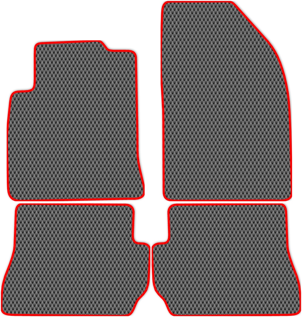 

Коврики ЭВА в салон для Ford Fiesta 5 (MkVI) 2002 - 2008, 4 шт. серый, красный кант, 2101-S4N-H
