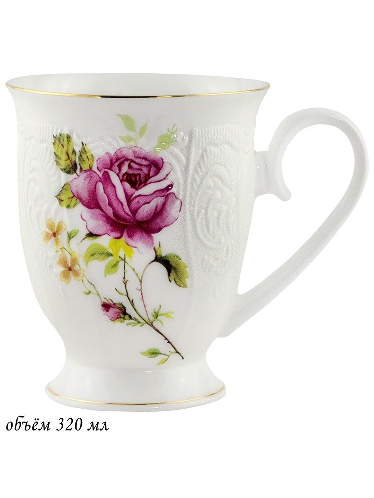

Кружки для чая Lenardi Maria Rose, фарфоровые, 4 шт 320 мл