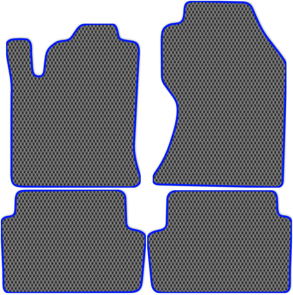 

Коврики ЭВА в салон для Ford Focus 1 2001 - 2005, 4 шт. серый, синий кант, 2104-S4NL-H