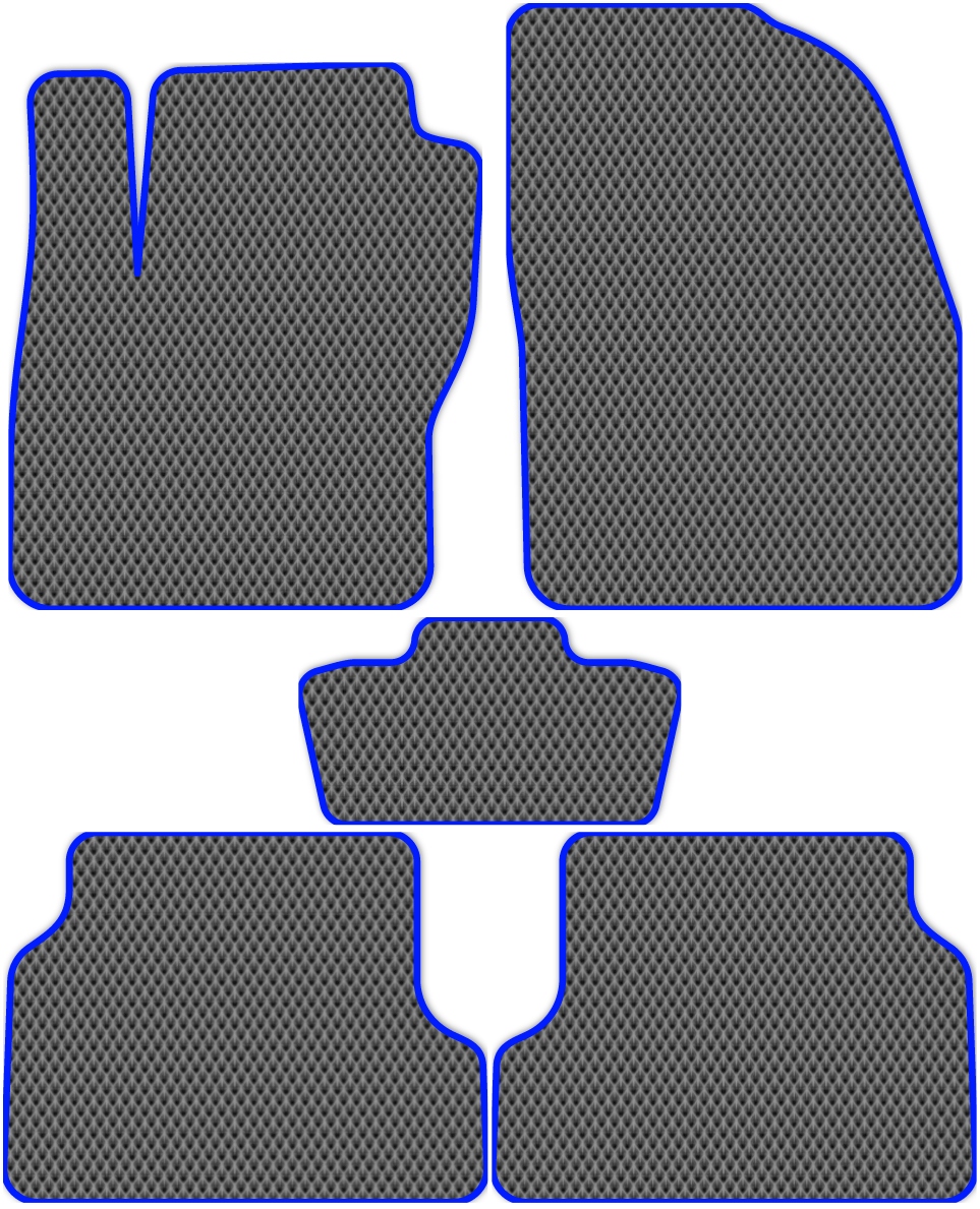 

Коврики ЭВА в салон для Ford Focus 2 (CB4, DA3) 2004 - 2011, 5 шт. серый, синий кант, 2105-S5NLT-H