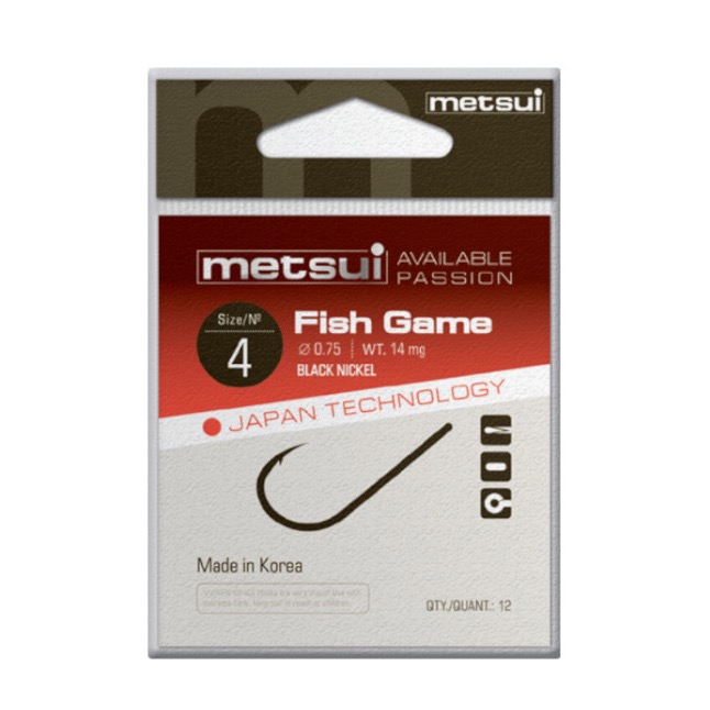 Крючки METSUI FISH GAME цвет bln, размер № 4, в уп. 12 шт