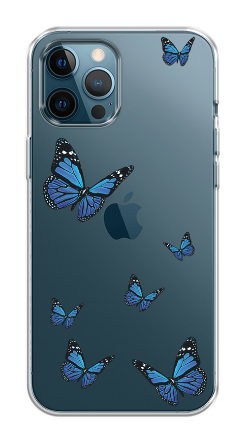 

Чехол на Apple iPhone 12 Pro Max "Blue butterflies", Синий;черный, 12750-1