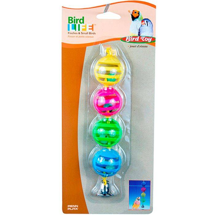 Игрушка для птиц Penn Plax Bird Joy шары с колокольчиком микс цветов