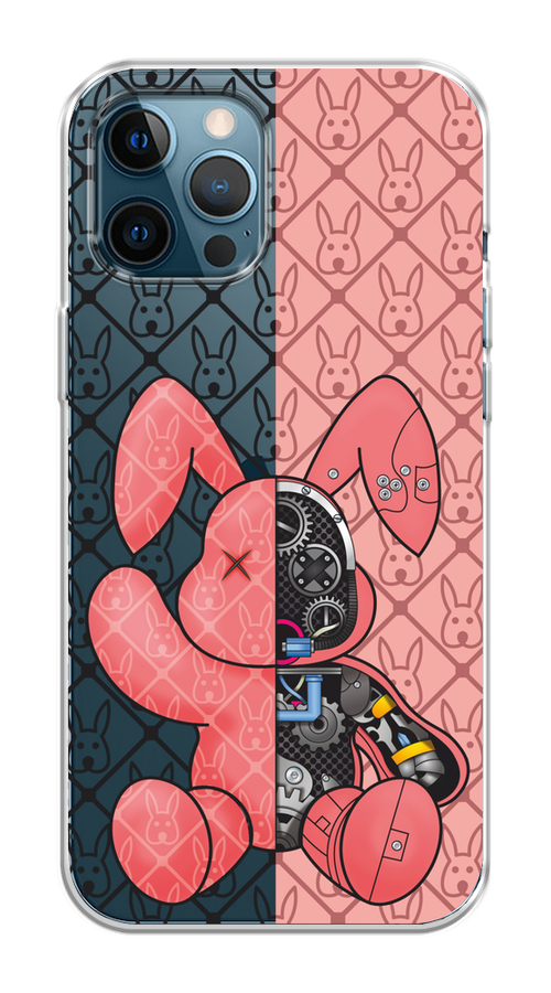 

Чехол на Apple iPhone 12 Pro Max "Киборг-заяц розовый", Розовый;прозрачный;черный, 12750-1