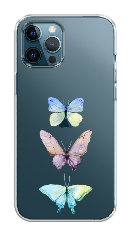 

Чехол на Apple iPhone 12 Pro Max "Акварельные бабочки", Бирюзовый;розовый, 12750-1