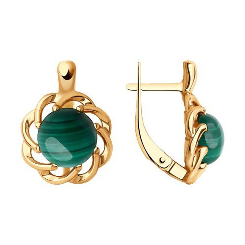 

Серьги из серебра TEO MAORI 893-320-02626-1, малахит, 893-320-02626-1