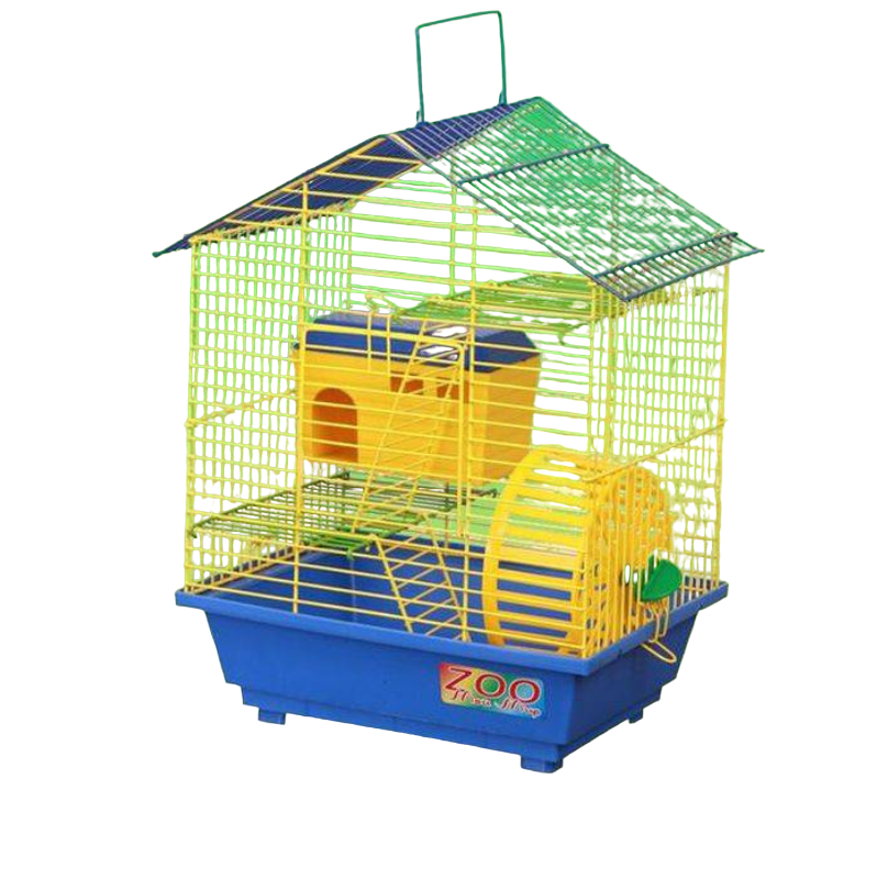 Клетка для грызунов Zoo Мой Мир Дом-2 с малым поддоном синяя 29х23х40 см