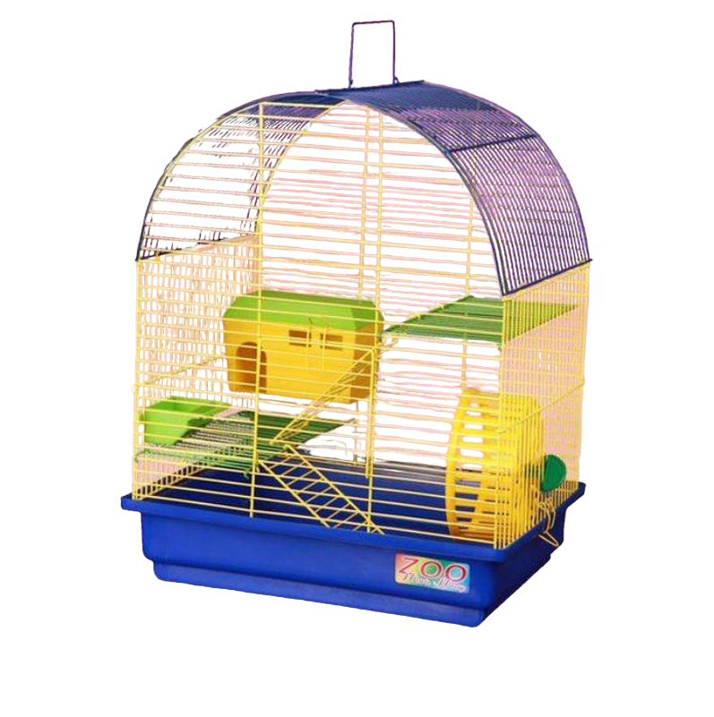 Клетка для грызунов Zoo Мой Мир Алина-2 с большим поддоном желто-синяя 39х29х39 см