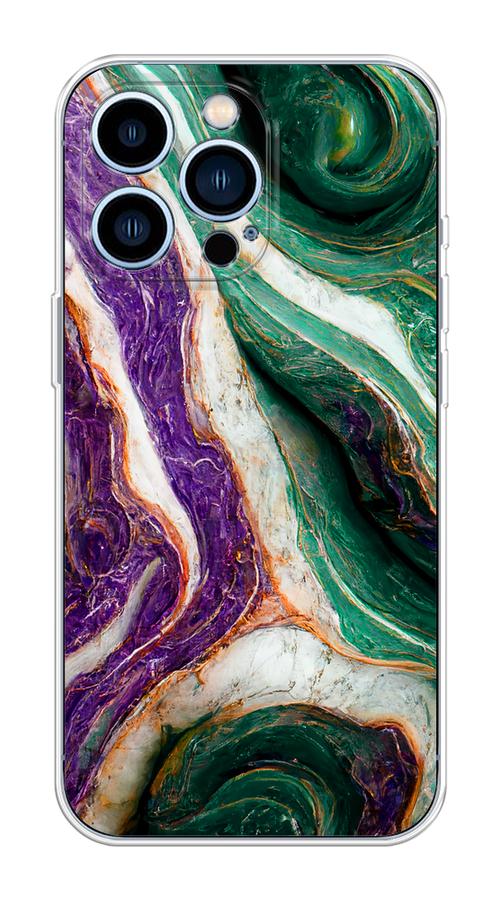

Чехол на Apple iPhone 13 Pro "Фиолетово-зеленый мрамор", Зеленый;фиолетовый, 14350-1