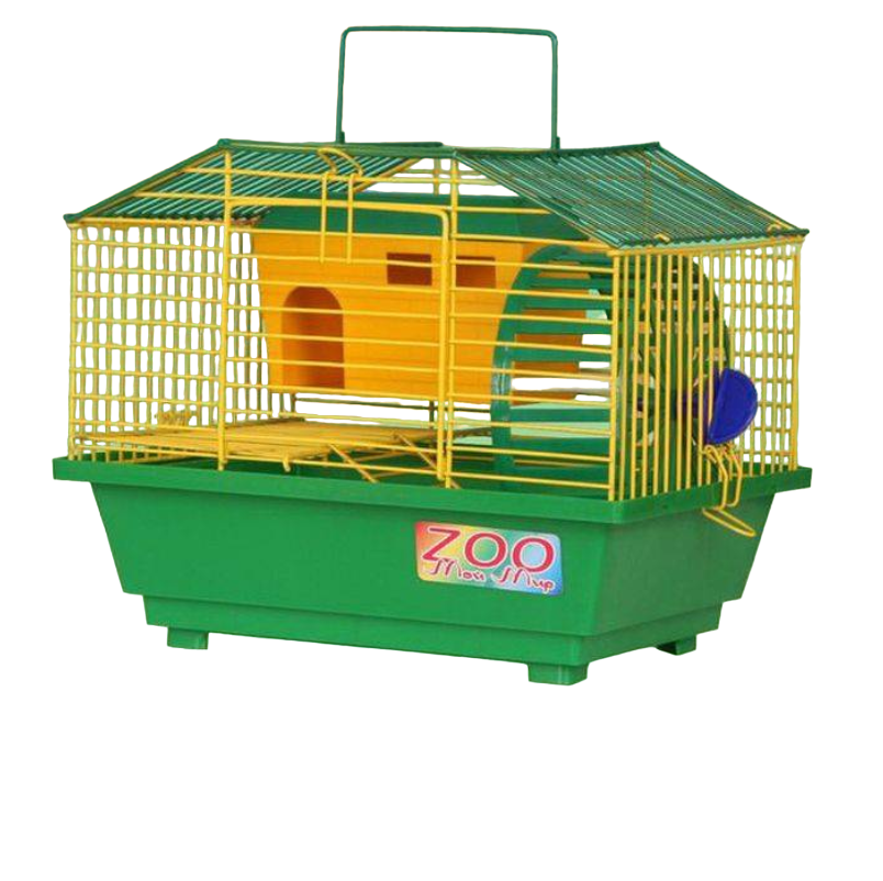 Клетка для грызунов Zoo Мой Мир Евгения-1 с малым поддоном желто-зеленая 29х23х25 см